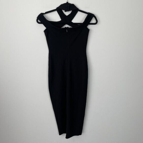 Nookie Hollywood Off the Shoulder Cut Out Crossover Neck Midi Dress Black S - Picture 4 of 10